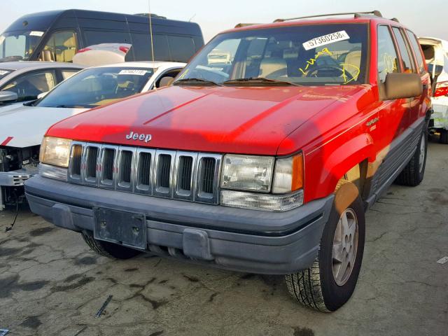 1J4GZ58S5SC685146 - 1995 JEEP GRAND CHER RED photo 2