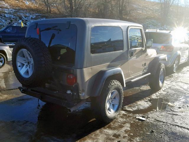 1J4FA64S45P345501 - 2005 JEEP WRANGLER / GOLD photo 4