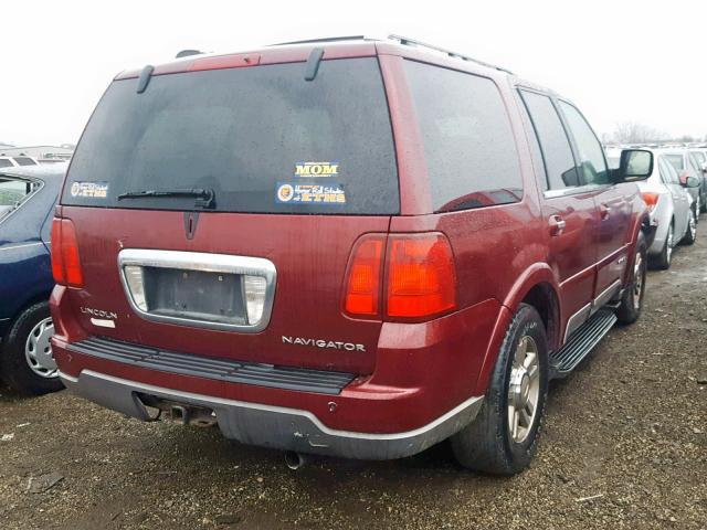 5LMFU28R64LJ07841 - 2004 LINCOLN NAVIGATOR MAROON photo 4