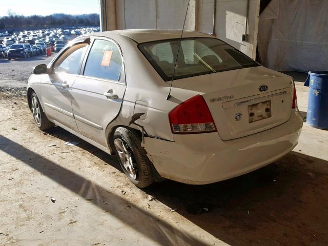 KNAFE121X75434346 - 2007 KIA SPECTRA EX WHITE photo 3