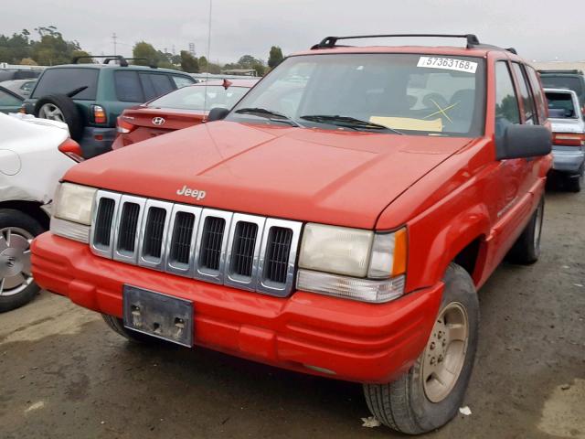 1J4FX48S9WC218457 - 1998 JEEP GRAND CHER RED photo 2