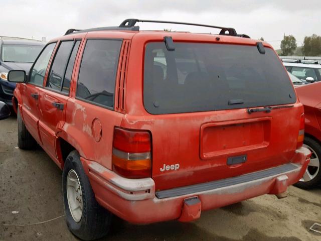 1J4FX48S9WC218457 - 1998 JEEP GRAND CHER RED photo 3