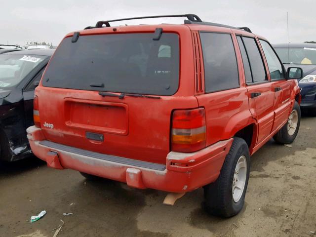 1J4FX48S9WC218457 - 1998 JEEP GRAND CHER RED photo 4