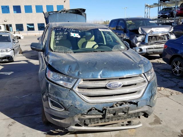 2FMPK4J87GBC52353 - 2016 FORD EDGE SEL GREEN photo 9