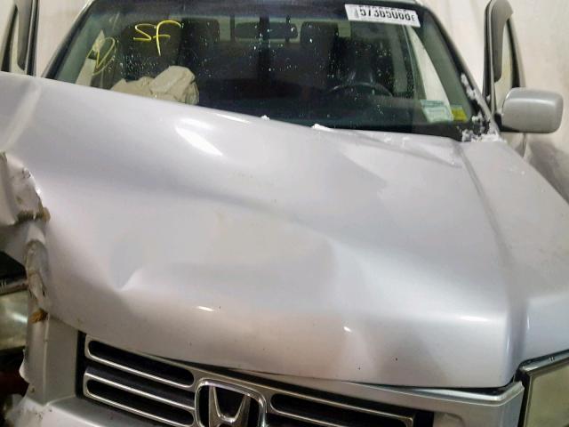 2HJYK16586H521392 - 2006 HONDA RIDGELINE SILVER photo 7