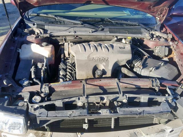 1G4HP54K344135538 - 2004 BUICK LESABRE CU BURGUNDY photo 7