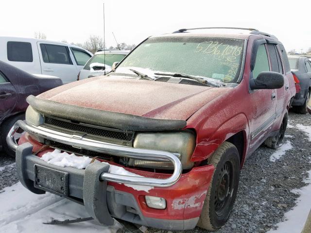 1GNDT13SX22501732 - 2002 CHEVROLET TRAILBLAZE MAROON photo 2