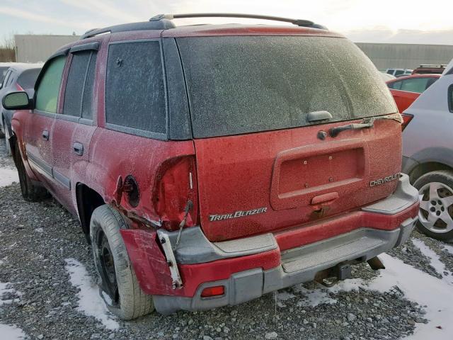 1GNDT13SX22501732 - 2002 CHEVROLET TRAILBLAZE MAROON photo 3