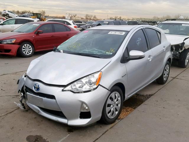 JTDKDTB39E1568013 - 2014 TOYOTA PRIUS C SILVER photo 2