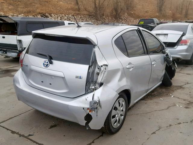 JTDKDTB39E1568013 - 2014 TOYOTA PRIUS C SILVER photo 4