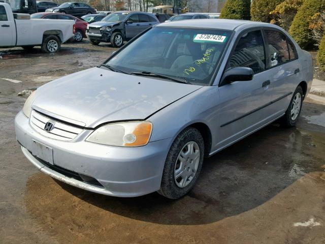 2HGES16281H589814 - 2001 HONDA CIVIC DX SILVER photo 2