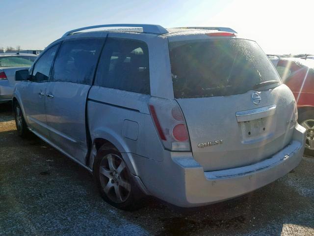 5N1BV28U47N140610 - 2007 NISSAN QUEST S SILVER photo 3