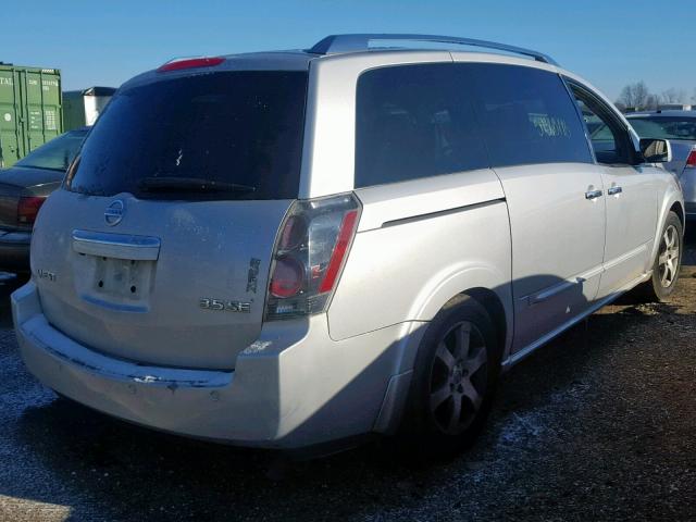 5N1BV28U47N140610 - 2007 NISSAN QUEST S SILVER photo 4