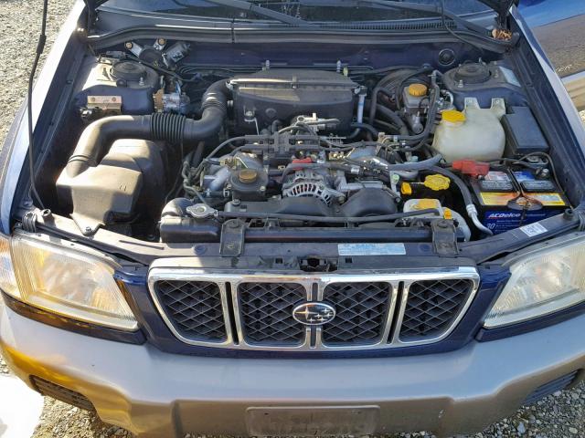 JF1SF65552H737557 - 2002 SUBARU FORESTER S BLUE photo 7