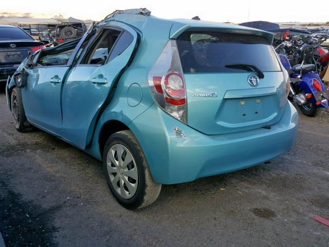 JTDKDTB31E1073756 - 2014 TOYOTA PRIUS C BLUE photo 3