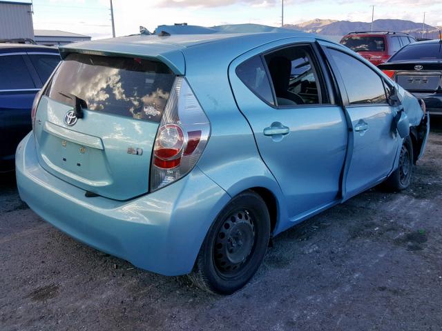 JTDKDTB31E1073756 - 2014 TOYOTA PRIUS C BLUE photo 4