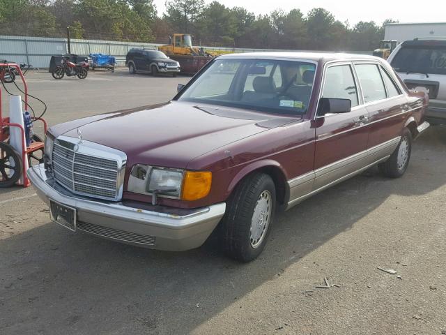 WDBCA35D2JA386907 - 1988 MERCEDES-BENZ 420 SEL BURGUNDY photo 2