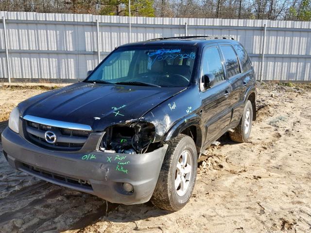 4F2CZ96135KM51121 - 2005 MAZDA TRIBUTE S BLACK photo 2