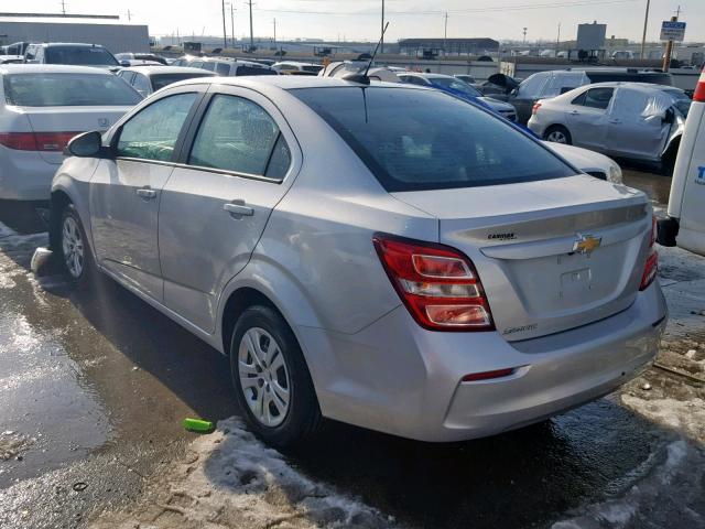 1G1JB5SH5H4112787 - 2017 CHEVROLET SONIC LS SILVER photo 3