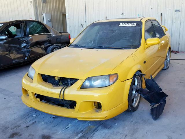 JM1BJ227330646567 - 2003 MAZDA PROTEGE SP YELLOW photo 2