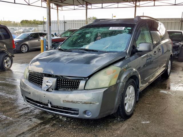 5N1BV28U14N324091 - 2004 NISSAN QUEST S GRAY photo 2