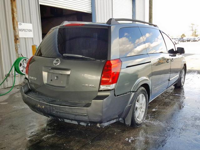 5N1BV28U14N324091 - 2004 NISSAN QUEST S GRAY photo 4