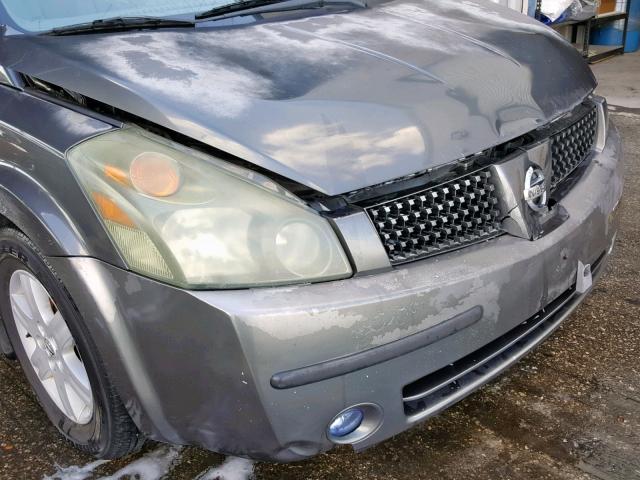 5N1BV28U14N324091 - 2004 NISSAN QUEST S GRAY photo 9