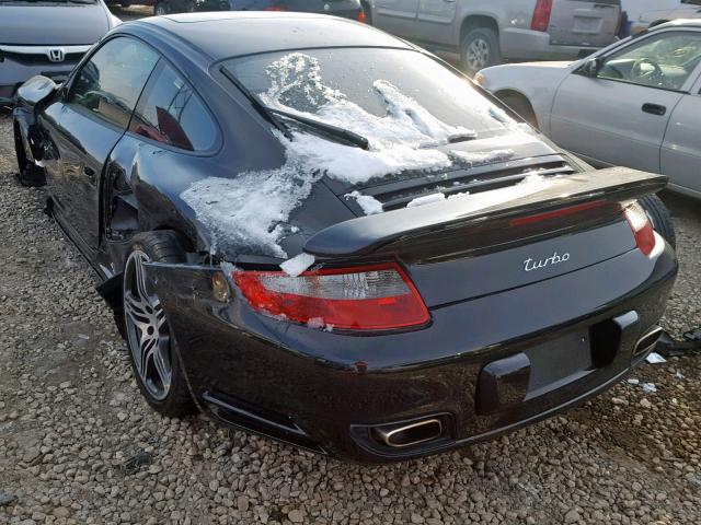 WP0AD29997S783307 - 2007 PORSCHE 911 TURBO BLACK photo 3