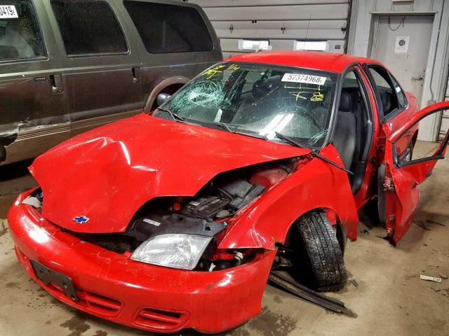 1G1JC524617262678 - 2001 CHEVROLET CAVALIER B RED photo 2