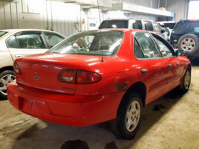 1G1JC524617262678 - 2001 CHEVROLET CAVALIER B RED photo 4