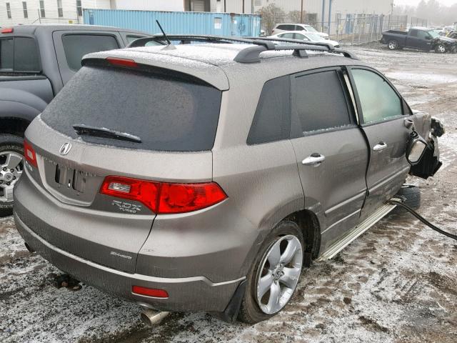 5J8TB18267A006863 - 2007 ACURA RDX GRAY photo 4