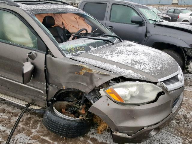 5J8TB18267A006863 - 2007 ACURA RDX GRAY photo 9