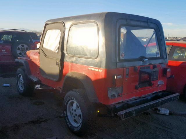 2J4FY19PXMJ155152 - 1991 JEEP WRANGLER / RED photo 3