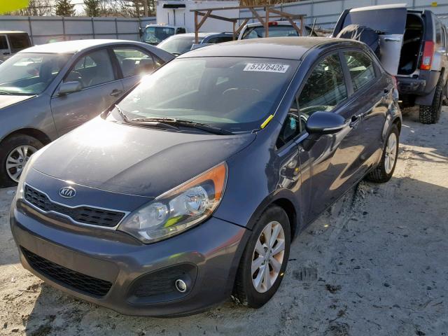 KNADN5A39C6054680 - 2012 KIA RIO EX GRAY photo 2