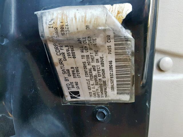 1G8AL52F03Z128646 - 2003 SATURN ION LEVEL BLACK photo 10