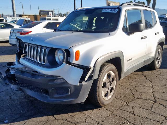 ZACCJAAW7GPE30583 - 2016 JEEP RENEGADE S SILVER photo 2