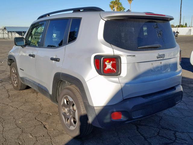 ZACCJAAW7GPE30583 - 2016 JEEP RENEGADE S SILVER photo 3