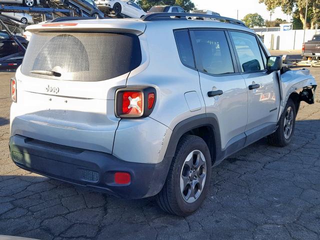ZACCJAAW7GPE30583 - 2016 JEEP RENEGADE S SILVER photo 4