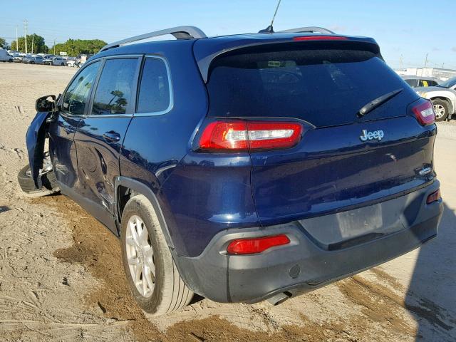 1C4PJLCB3EW155849 - 2014 JEEP CHEROKEE L BLUE photo 3