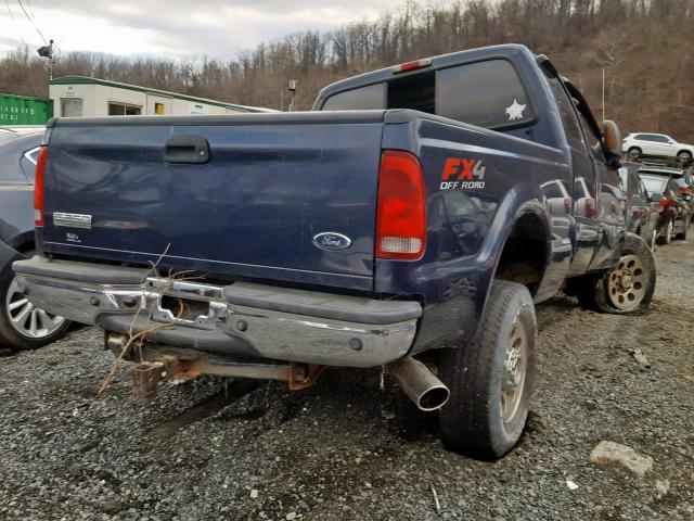 1FTWX31P45EB16900 - 2005 FORD F350 SRW S BLUE photo 4