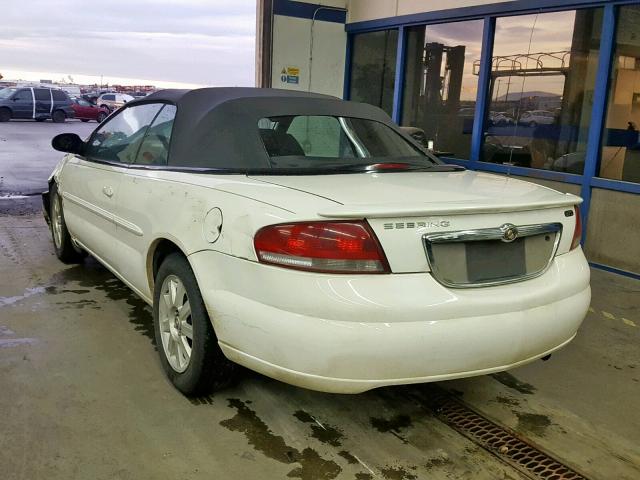 1C3EL75R55N530377 - 2005 CHRYSLER SEBRING GT WHITE photo 3