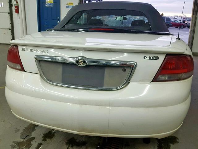 1C3EL75R55N530377 - 2005 CHRYSLER SEBRING GT WHITE photo 9