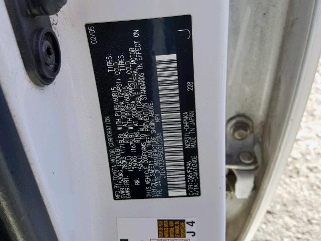 JTLKT324950212084 - 2005 TOYOTA SCION XB Ақ фото 10