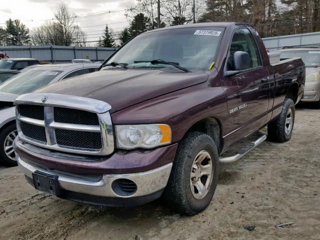 1D7HU16N44J207304 - 2004 DODGE RAM 1500 S BURGUNDY photo 2