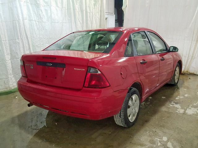 1FAFP34N47W218419 - 2007 FORD FOCUS ZX4 RED photo 4