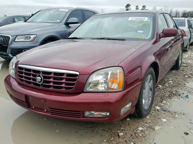 1G6KF57981U123423 - 2001 CADILLAC DEVILLE DT MAROON photo 2