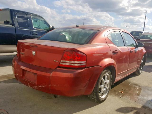 1B3LC56K18N219723 - 2008 DODGE AVENGER SX RED photo 4