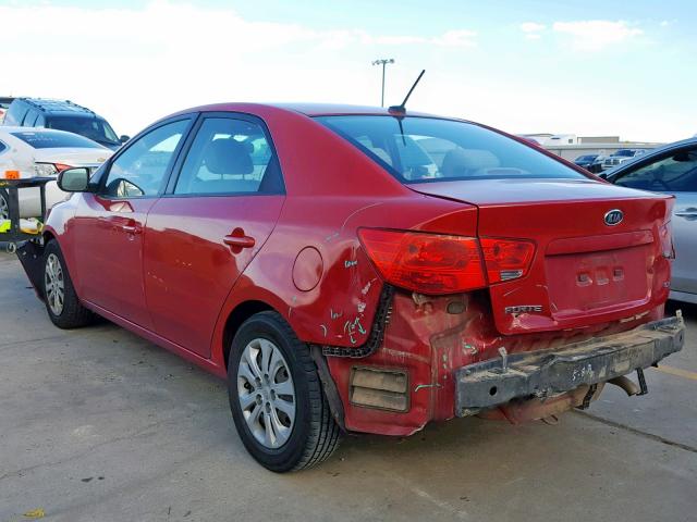 KNAFU4A28D5648102 - 2013 KIA FORTE EX RED photo 3