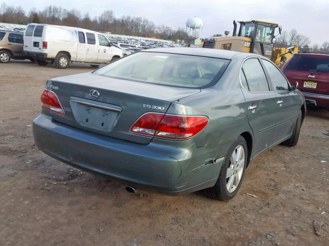 JTHBA30G555128781 - 2005 LEXUS ES 330 GREEN photo 4