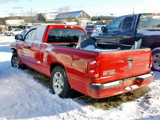 1D7HW42N87S128217 - 2007 DODGE DAKOTA SLT RED photo 3